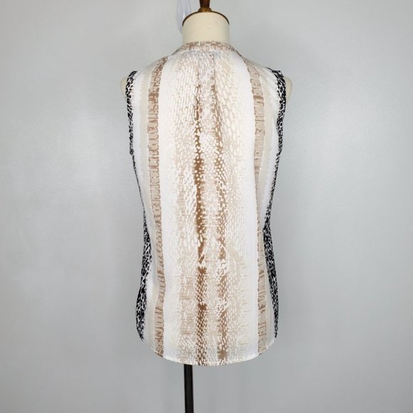 Apt. 9 Mixed Animal Print Career Button Up Sleeveless Top Blouse Size XSP - Picture 6 of 10